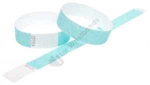 200 Premium Aqua Tyvek Wristbands 3/4″