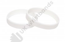 10 White Silicon Wristbands (PLAIN)
