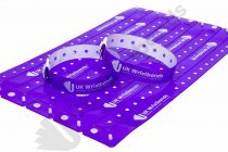 100 Custom printed Purple L Shaped Wristbands