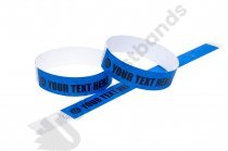 100 Premium Custom Printed Blue Tyvek Wristbands 3/4"