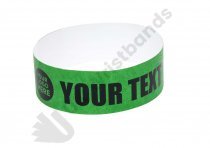 100 Premium Custom Printed Dark Green Tyvek Wristbands