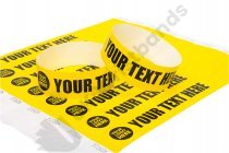 100 Premium Custom Printed Yellow Tyvek Wristbands