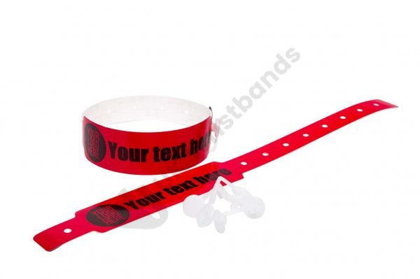 100 Printed Thermal Wristbands (Red)