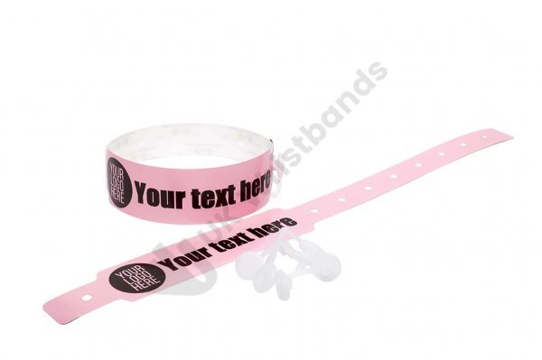 100 Printed Thermal Wristbands (Baby Pink)