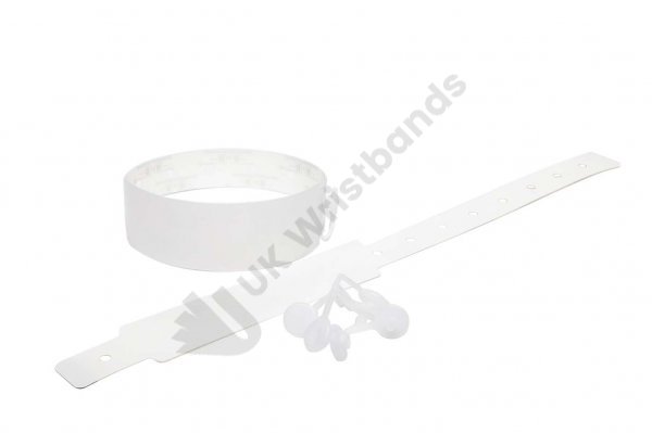 1000 Plain Thermal Wristbands (White)