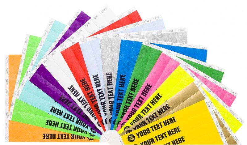 1,000 Count Custom 3/4 inch Tyvek Wristbands for Events Image or Logo Personalized Bracelets Aqua Paper-Like 