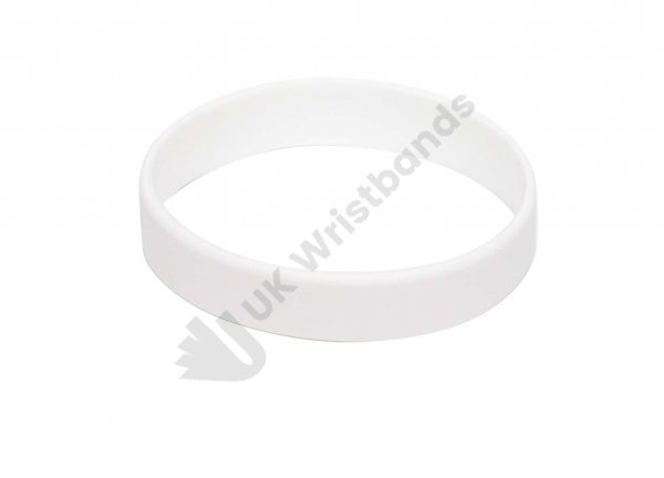 50 White Silicon Wristbands (PLAIN)