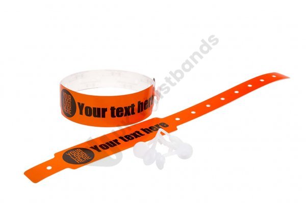 Custom Printed Orange Vinyl Wristbands