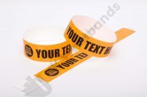 Premium Custom Printed Orange Tyvek Wristbands 3/4"