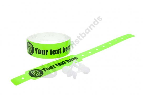 100 Printed Thermal Wristbands (Neon Green)