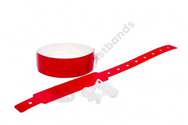100 Plain Thermal Wristbands (Red)