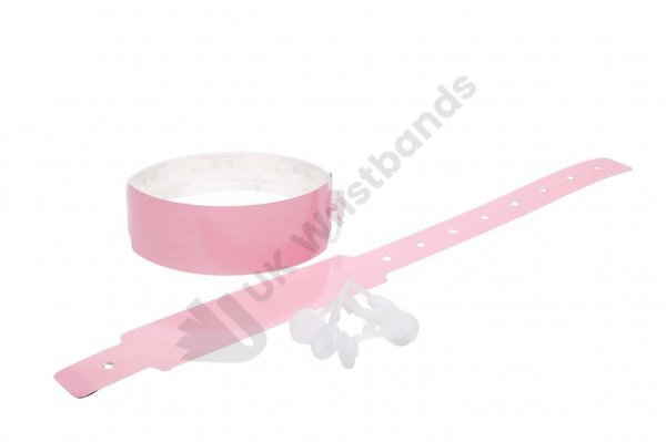 100 Plain Thermal Wristbands (Baby Pink)