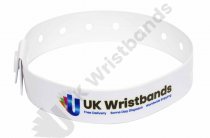 500 Custom printed White L Shaped Wristbands