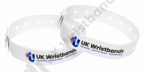 50 Custom printed White L Shaped Wristbands