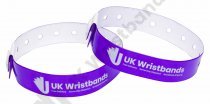 100 Custom printed Purple L Shaped Wristbands