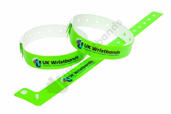 5000 Custom printed Neon Green L Shaped Wristbands