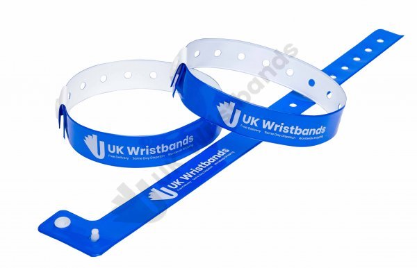 500 Custom printed Neon Blue L Shaped Wristbands