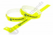 1000 Custom printed Neon Yellow L Shaped Wristbands