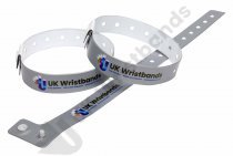 50 Custom printed Silver L Shaped Wristbands
