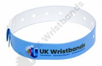 1000 Custom printed Sky Blue L Shaped Wristbands