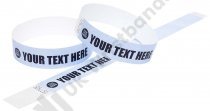 100 Premium Custom Printed Sky Blue Tyvek Wristbands 3/4"