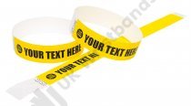 100 Premium Custom Printed Yellow Tyvek Wristbands 3/4″
