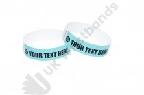 100 Premium Custom Printed Aqua Tyvek Wristbands 3/4"