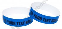 100 Premium Custom Printed Blue Tyvek Wristbands