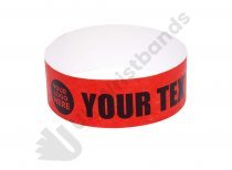 100 Premium Custom Printed Red Tyvek Wristbands