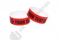 100 Premium Custom Printed Red Tyvek Wristbands