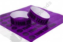 100 Premium Custom Printed Purple Tyvek Wristbands