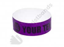 100 Premium Custom Printed Purple Tyvek Wristbands