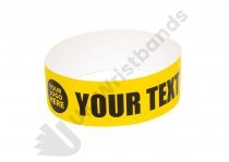 100 Premium Custom Printed Yellow Tyvek Wristbands